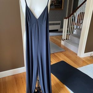 Fun flowy flattering black slip jumpsuit never worn with tags